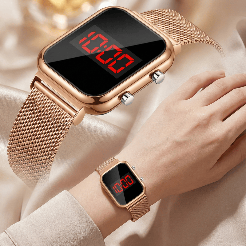 Electronics Gadgets For Men - Fashion Magnetic Buckle Rectangle LED Digital