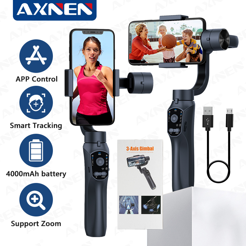 Auto Tracking Tripod - AXNEN 3-Axis Handheld Gimbal Smartphone Stabilizer