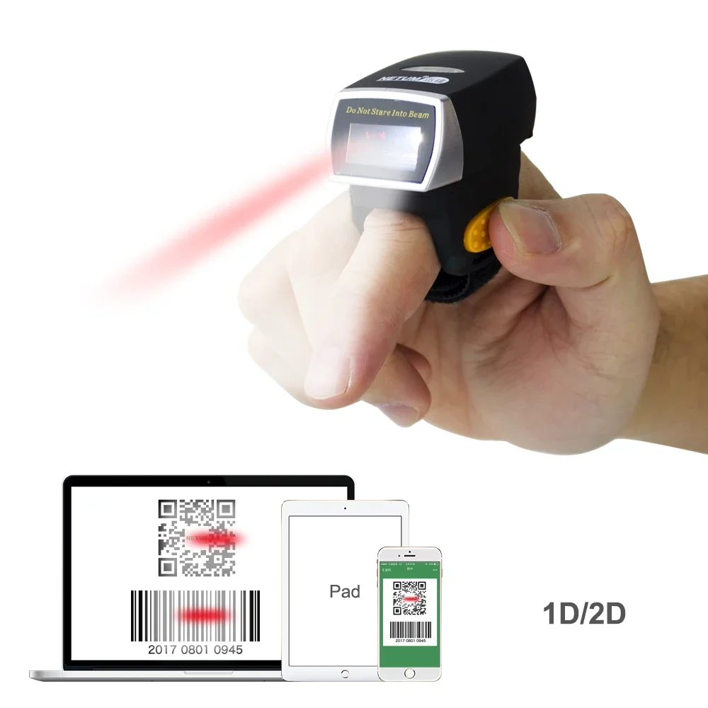 Barcode Scanner Wireless - NEW Netum Mini Finger Ring Bar