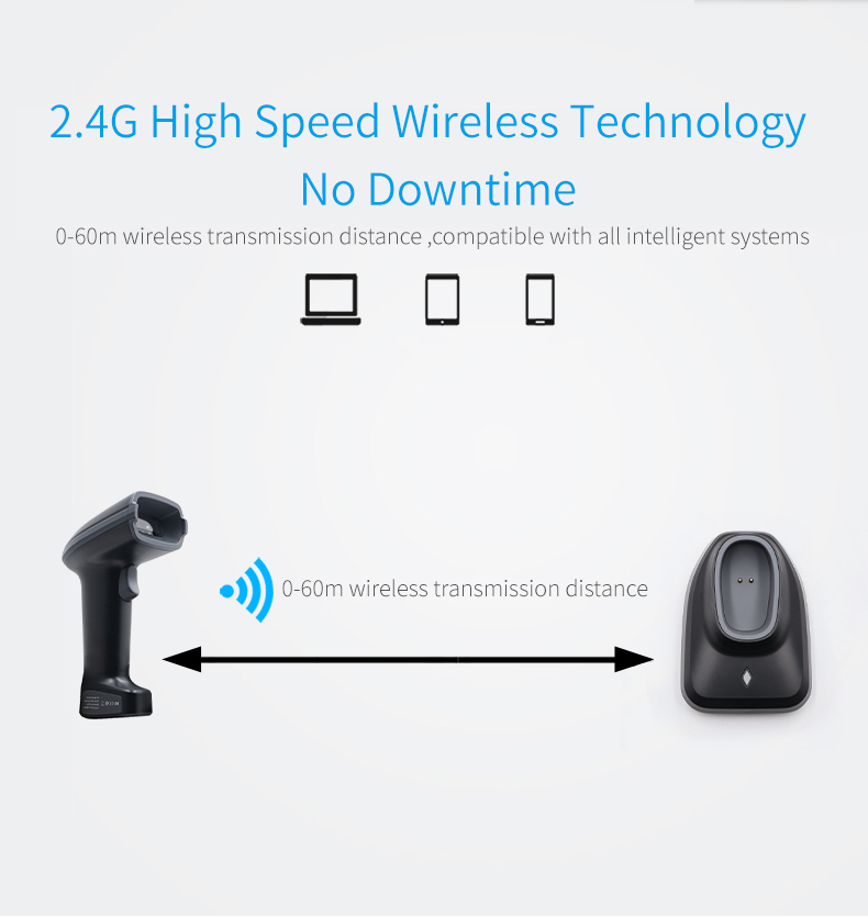 Wireless Barcode Scanner with  - Barcode Scanner Wireless ulasan dan harga