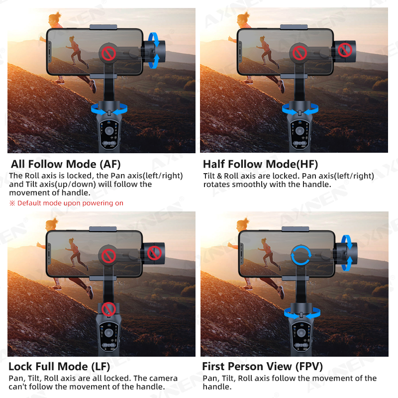 AXNEN 3-Axis Handheld Gimbal S - Auto Tracking Tripod ulasan dan harga