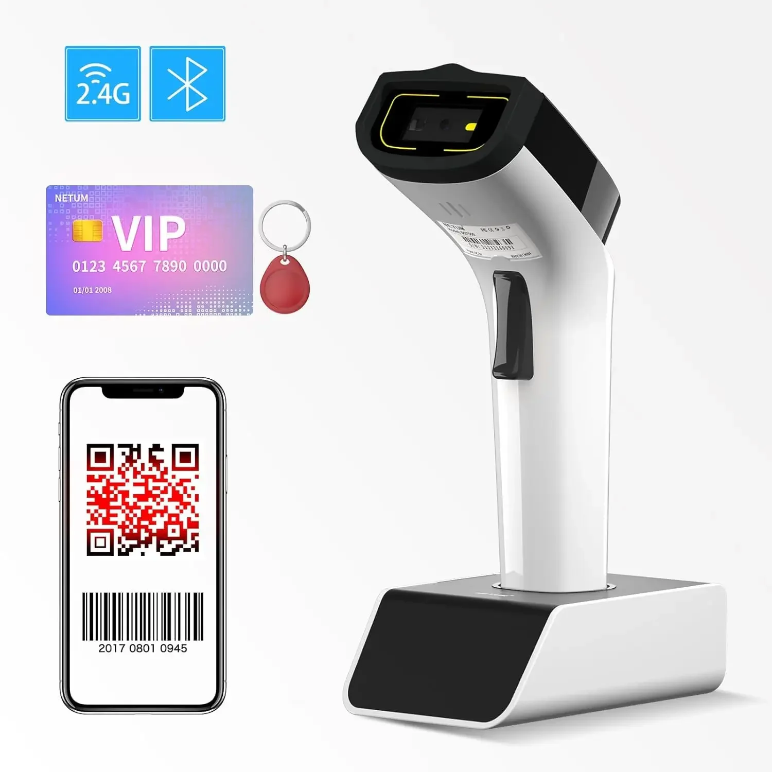 NETUM DS8100 Blue Tooth 13.56M - Barcode Scanner Wireless ulasan dan harga