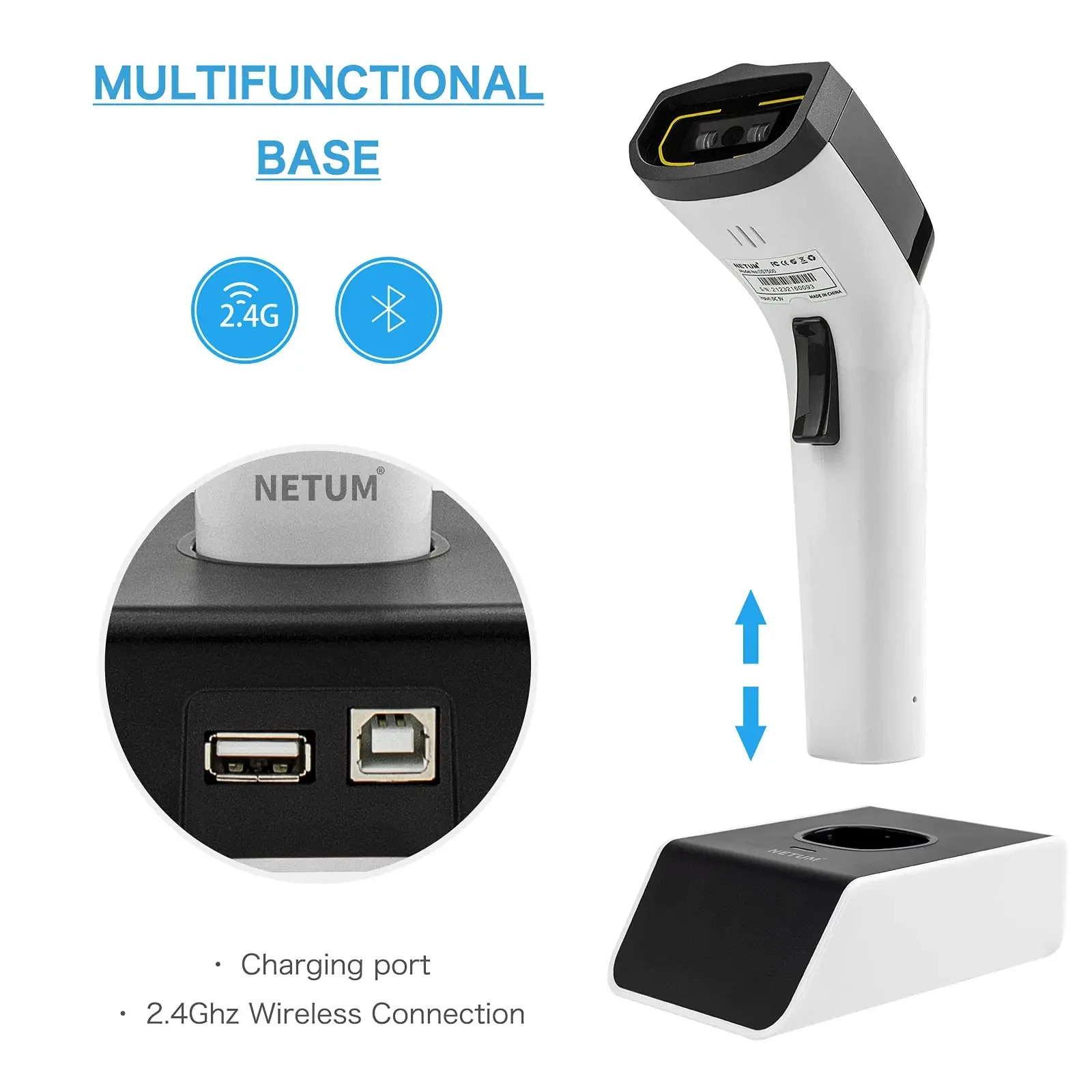 NETUM DS8100 Blue Tooth 13.56M - Barcode Scanner Wireless ulasan dan harga