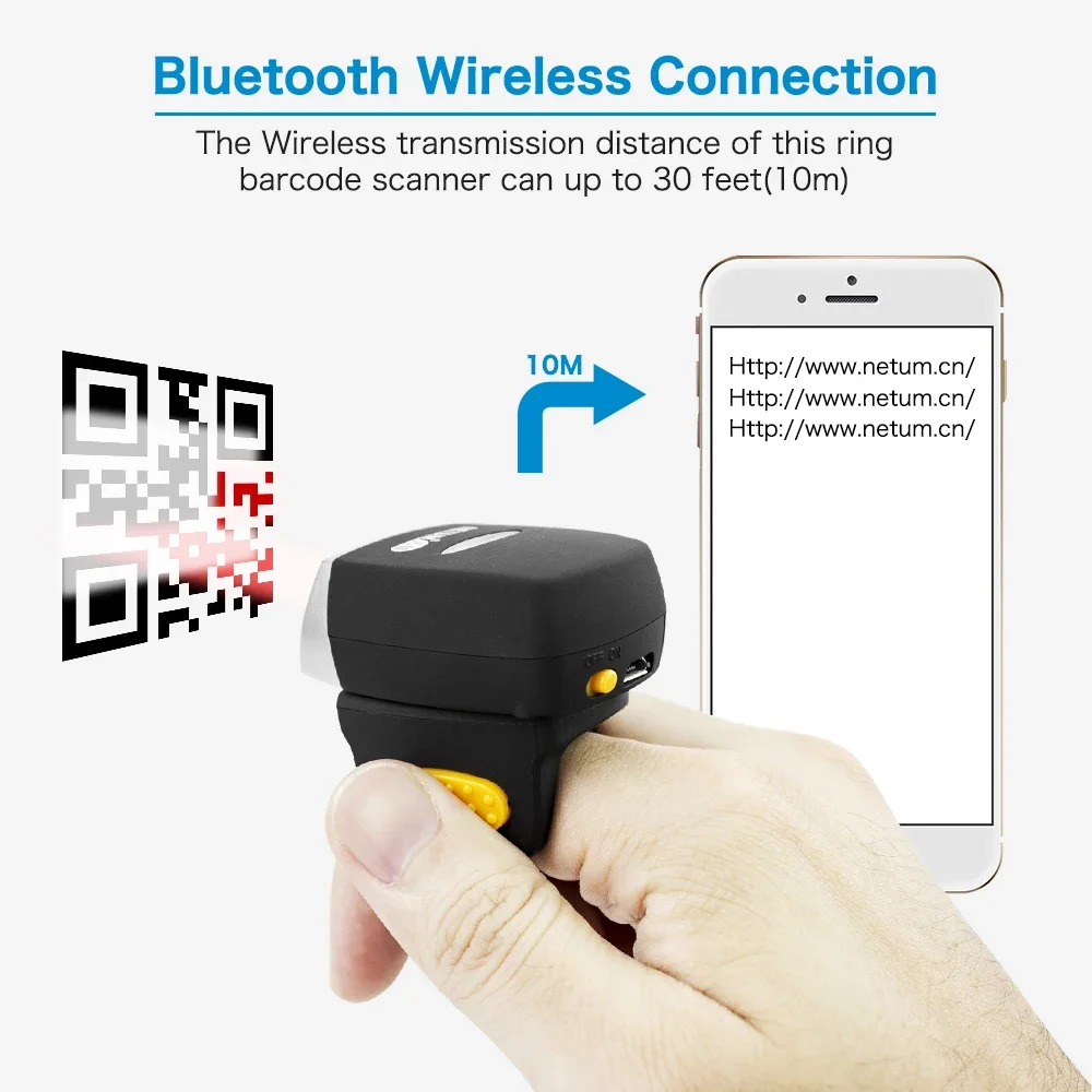 NEW Netum Mini Finger Ring Bar - Barcode Scanner Wireless ulasan dan harga