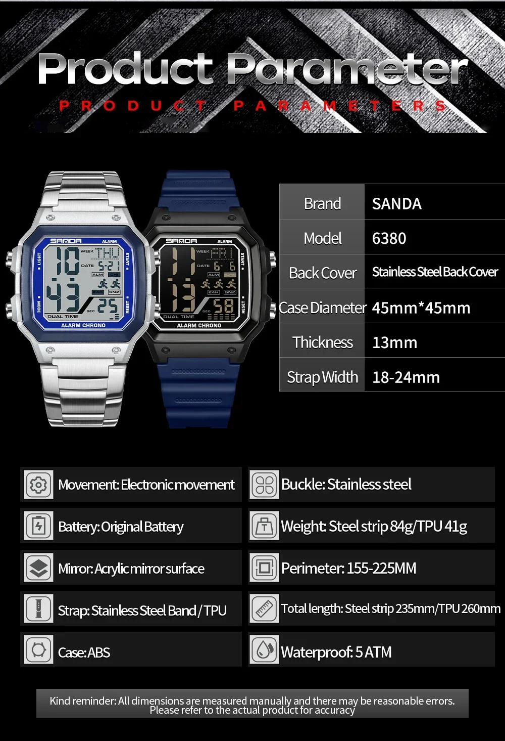 SANDA 6380 Fashion Electronic  - Electronics Gadgets For Men ulasan dan harga
