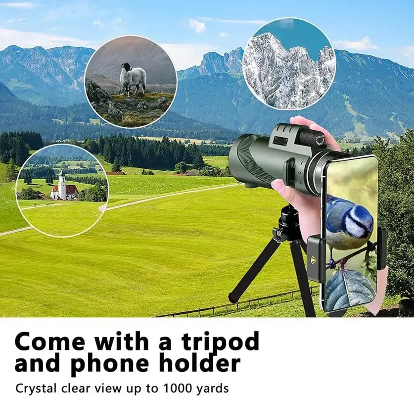 80x100 HD Monocular for Smartp - Auto Tracking Tripod ulasan dan harga